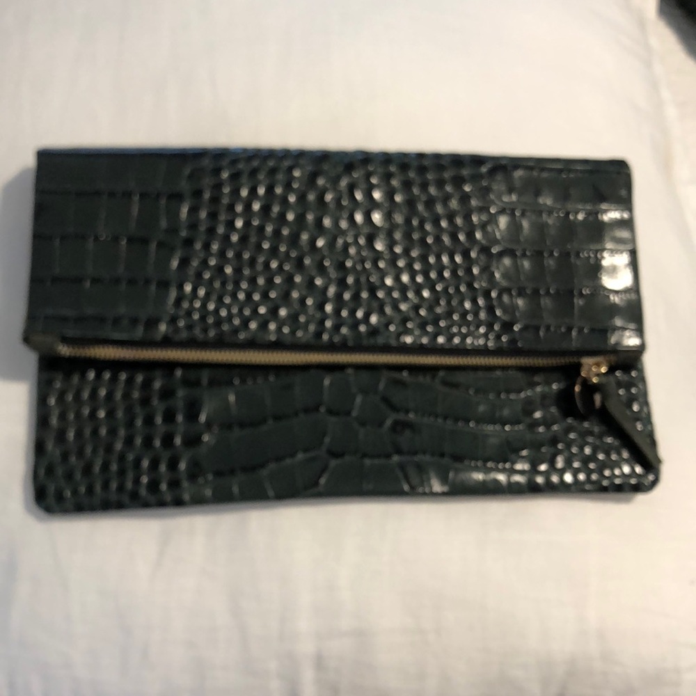 Clare V. Croc embellished leather clutch